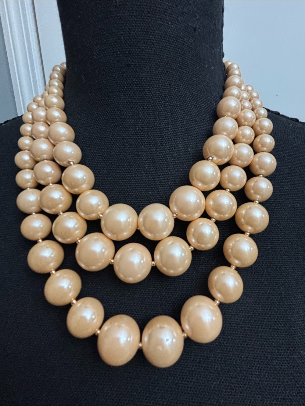 Charter Club Multi-Strand Champagne Pearl Statement Necklace